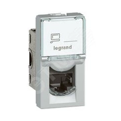 Mosaic Розетка компьютерная RJ45 FTP категория 6 1 модуль алюминий Mosaic Розетка компьютерная RJ45 FTP категория 6 1 модуль алюминий