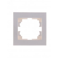 Рамка RAIN одинарная горизонтальная жемчужно-белая