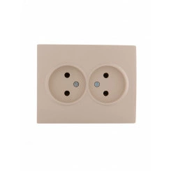 KARINA Розетка двойная б/з керамика крем (10шт/120шт) KARINA Розетка двойная б/з керамика крем (10шт/120шт)
