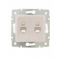KARINA Розетка компьютерная двойная жемчужно-белый перламутр (10шт/120шт)