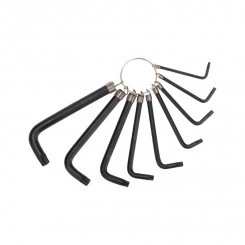 Набор ключей имбусовых TORX T10-T50, CrV, 9 шт., оксидированные, на кольце Набор ключей имбусовых TORX T10-T50, CrV, 9 шт., оксидированные, на кольце