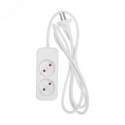 Удлинитель STANDARD 2 гнезда, 1,5 м, 2х1,0 мм2, б/з, белый
