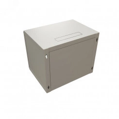 Шкаф настенный 19-дюймовый 19'' 15U 775x600х450мм металлическая передняя дверь с замком серый RAL 7035 WRline''