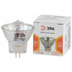 Лампа галогенная GU4-MR11-20W-220V-30 CL (галоге н                                                  софит 20Вт нейтр GU4). (10/300/12000)