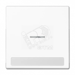 Клавиша для  выключателя с окошком для подсветки и полем для надписи  белая