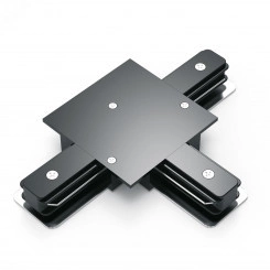 Коннектор для встраиваемых трековых шинопроводов (T) черный однофазный Gauss