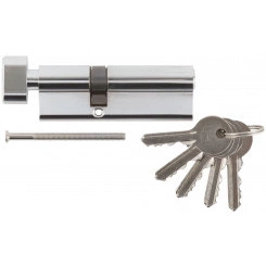 Цилиндровый механизм ''PALLADIUM'' асимметричный, 90 мм, ключ-завертка, хром Цилиндровый механизм ''PALLADIUM'' асимметричный, 90 мм, ключ-завертка, хром
