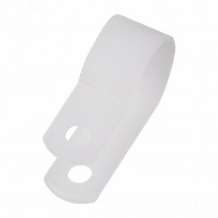 Скоба кабельная белая под винт 16мм упаковка (50 шт/уп) Скоба кабельная белая под винт 16мм упаковка (50 шт/уп)