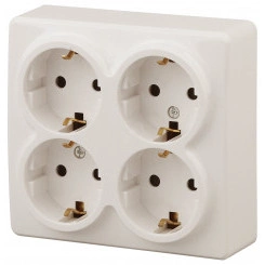 Розетка 4х2P+E Schuko со шторками, 16A-250В, ОУ, Эра Эксперт, сл.кость, 11-2211-02 Розетка 4х2P+E Schuko со шторками, 16A-250В, ОУ, Эра Эксперт, сл.кость, 11-2211-02