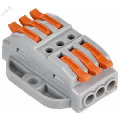 Строительно-монтажная клемма СМК 222-4133P проходная с площадкой (4шт/упак) IEK