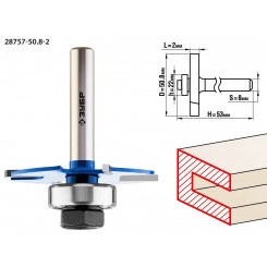 Фреза горизонтально-пазовая 50,8x2мм, хвостовик 8мм