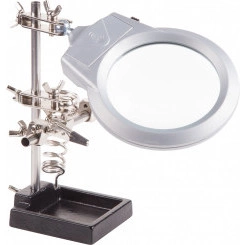 Держатель Третья рука с лупой х2.5