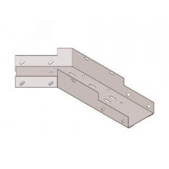 Лоток угловой замковый глухой КГЗГ 400х65-135 УТ1,5 поворот на 135, горячее цинкование(толщина покрытия 40 -120мкм), S1,0