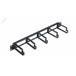 Органайзер 19 дюймов, 1U, кольца 80мм, металлический, с крышкой, черн