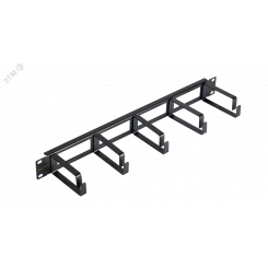 Органайзер 19 дюймов, 1U, кольца 80мм, металлический, с крышкой, черн