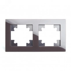 Рамка двухместная горизонтальная, серия Катрин, шоколад, Рамка двухместная горизонтальная, серия Катрин, шоколад,