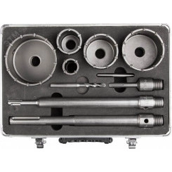 Набор коронок по бетону с оснасткой, d = 33, 50, 68, 82, 100 мм, кейс, Профессионал Набор коронок по бетону с оснасткой, d = 33, 50, 68, 82, 100 мм, кейс, Профессионал