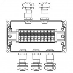 Взрывозащищенная клеммная коробка из полиэстера TBE-P-04-(25xHMM.2)-2xKAEPM2MHK-20(A)-3xKAEPM2MHK-20(C)1Ex e IIC Т5 Gb / Ex tb IIIC T95°C Db IP66 / ШЗ / КЗ