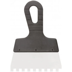 Шпатель фасадный нержавеющий зубчатый 150 мм / зуб 8 мм Шпатель фасадный нержавеющий зубчатый 150 мм / зуб 8 мм