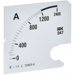 Шкала сменная для амперметра Э47 1200/5А класс точности 1,5 96х96мм