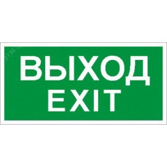 Пиктограмма ПЭУ 011 Выход/Exit (260х130) PC-M /комплект, 2шт./ MIZAR STANDARD Пиктограмма ПЭУ 011 Выход/Exit (260х130) PC-M /комплект, 2шт./ MIZAR STANDARD