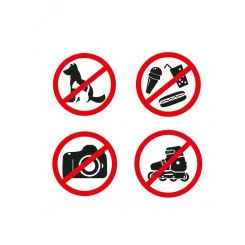 Наклейки запрещающие знаки Набор наклеек 4 шт. мини- d 9 см 200х200 мм, REXANT Наклейки запрещающие знаки Набор наклеек 4 шт. мини- d 9 см 200х200 мм, REXANT