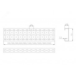 Шина монтажная 23х73 с держателем для шкафов EMS высота/ширна/глубина 1200 мм