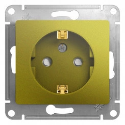 GLOSSA розетка с заземлением со шторками фисташковый GLOSSA розетка с заземлением со шторками фисташковый