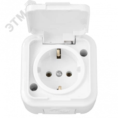 Розетка брызгозащищенная наружная с заземлением IP44