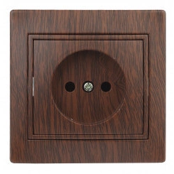 Розетка Intro Plano 1-201-10 без заземления 2P, 16А-250В, IP20, СУ, венге Розетка Intro Plano 1-201-10 без заземления 2P, 16А-250В, IP20, СУ, венге