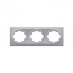 Рамка тройная, цвет серый (серия Florence) Рамка тройная, цвет серый (серия Florence)