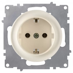 Розетка с заземлением, винтовые контакты, цвет бежевый (серия Florence) Розетка с заземлением, винтовые контакты, цвет бежевый (серия Florence)