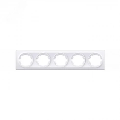 Рамка на 5 приборов, цвет белый (серия Florence) Рамка на 5 приборов, цвет белый (серия Florence)