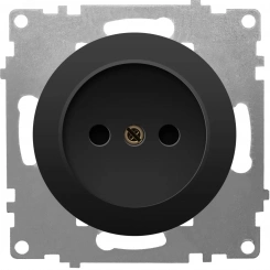 Розетка без заземления, винтовые контакты, цвет чёрный (серия Florence) Розетка без заземления, винтовые контакты, цвет чёрный (серия Florence)