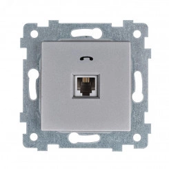 Аксиома  Механизм розетки низковольтной телефонной скрытой установки РТ1-459 Алюминий