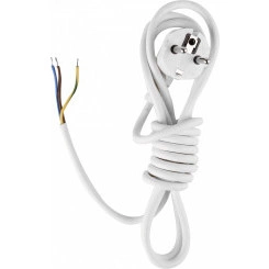 Шнур сетевой с вилкой ПВС 3х1,5-81 белый 2,2 м Шнур сетевой с вилкой ПВС 3х1,5-81 белый 2,2 м