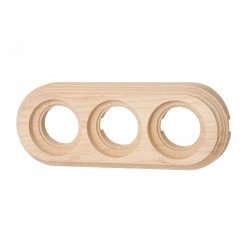 Лизетта Рамка 3 постовая для открытой проводки (Натурэль на бревно 240мм)