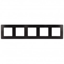 Рамка для розеток и выключателей Серия 12 12-5105-06 на 5 постов, Сатин, чёрный