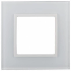 Рамка для розеток и выключателей Elegance 14-5101-01 на 1 пост, стекло, Эра Elegance, белый+белый