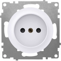 Розетка без заземления, винтовые контакты, цвет белый (серия Florence) Розетка без заземления, винтовые контакты, цвет белый (серия Florence)