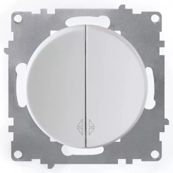 Переключатель двойной, цвет белый (серия Florence) Переключатель двойной, цвет белый (серия Florence)