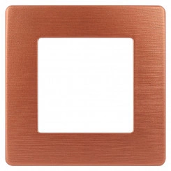 Рамка для розеток и выключателей Серия 12 12-5101-14 на 1 пост, Сатин, медь
