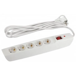 Сетевой фильтр SFX-5es-2m-W с надежной защитой с заземлением с выключателем 5 розеток 2м 10А белый Сетевой фильтр SFX-5es-2m-W с надежной защитой с заземлением с выключателем 5 розеток 2м 10А белый