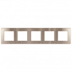 Рамка для розеток и выключателей Серия 12 12-5105-04 на 5 постов, Сатин, шампань