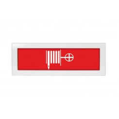 Оповещатель световой с резервным источником питания Молния-220 Пожарный  кран (пиктограмма) красный фон