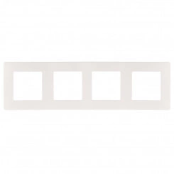 Рамка для розеток и выключателей Серия 12 12-5104-01 на 4 поста, Сатин, белый