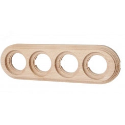 Лизетта Рамка 4 постовая для открытой проводки (Натурэль на бревно 220мм)
