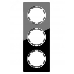 Рамка вертикальная стеклянная тройная, цвет чёрный Рамка вертикальная стеклянная тройная, цвет чёрный