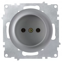 Розетка без заземления, винтовые контакты, цвет серый (серия Florence) Розетка без заземления, винтовые контакты, цвет серый (серия Florence)