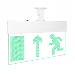 Оповещатель световой с резервным источником питания Молния-220-РИП Ультра Человек влево стрелка вверх в дверь  зеленые светодиоды
